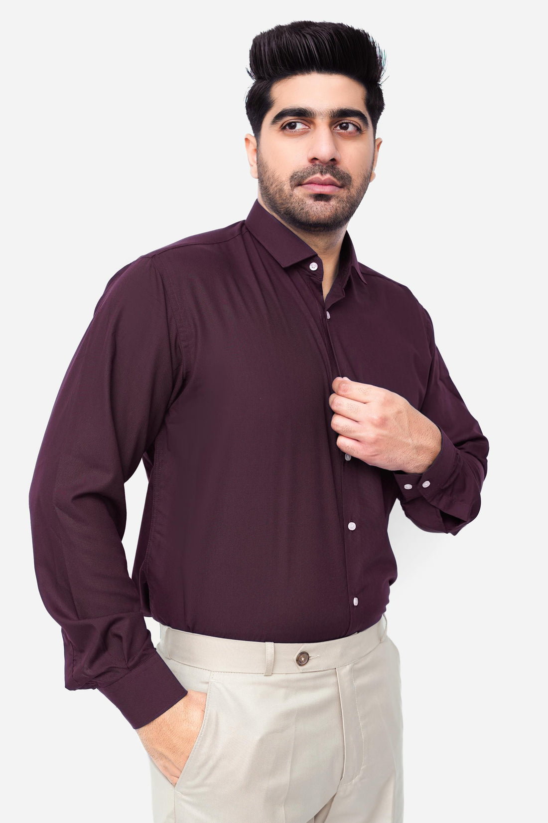 Burgandy Plain, Elite Edition, Men’s Formal Shirt