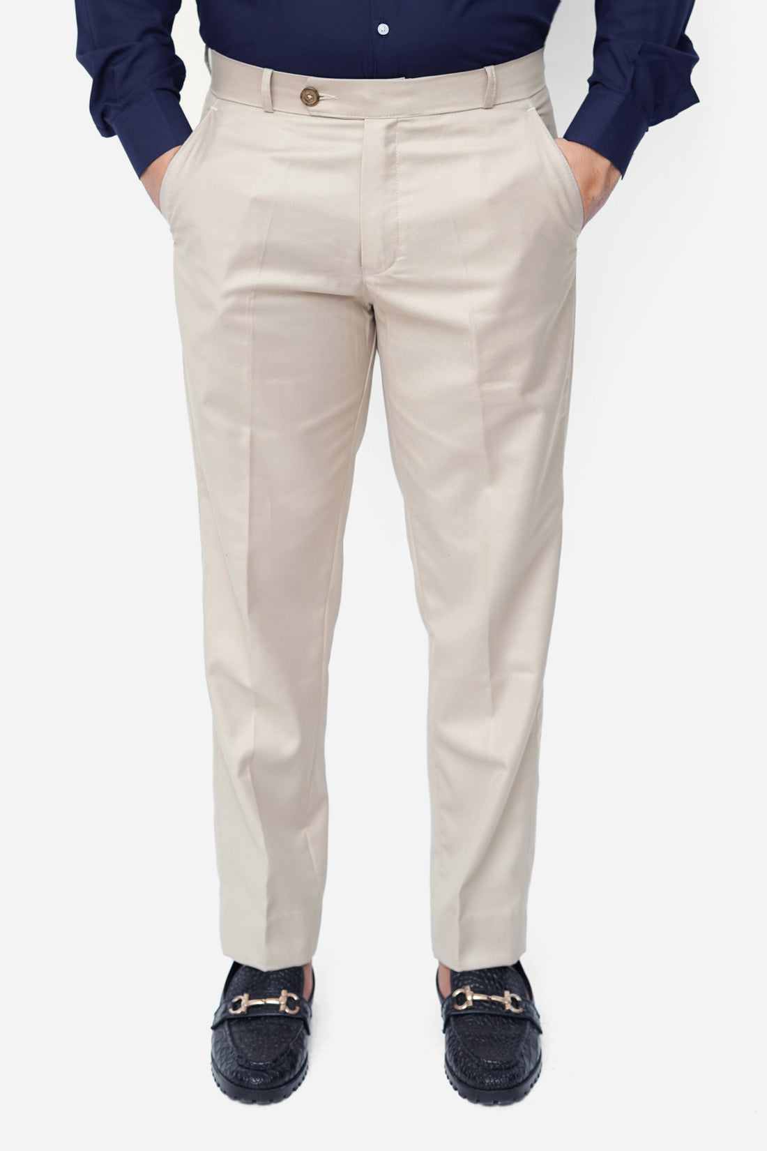 Light Beige Plain Executive Formal Dress Pant