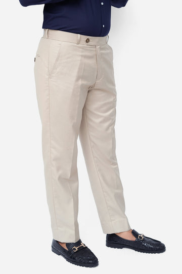 Light Beige Plain Executive Formal Dress Pant